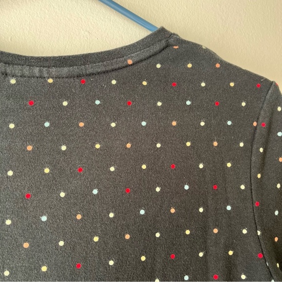 Croft & Barrow women’s short sleeve casual polka dot black square neck tee shirt - Picture 10 of 10